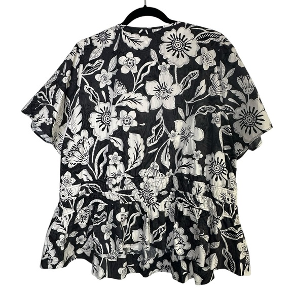 Anthropologie The Somerset Floral Blouse in Black Size 3X New with tags - Picture 2 of 7